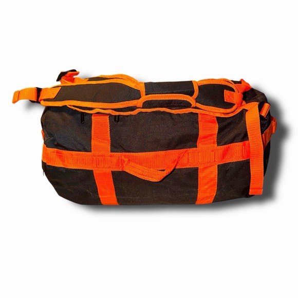 Harley Davidson 2-in-1 Travel Biker Duffel Back Pack Bag Black Orange No Charm - Picture 4 of 6